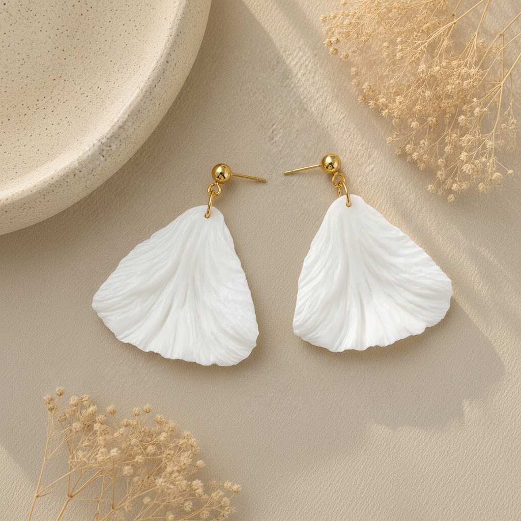 Flat lay earring pair