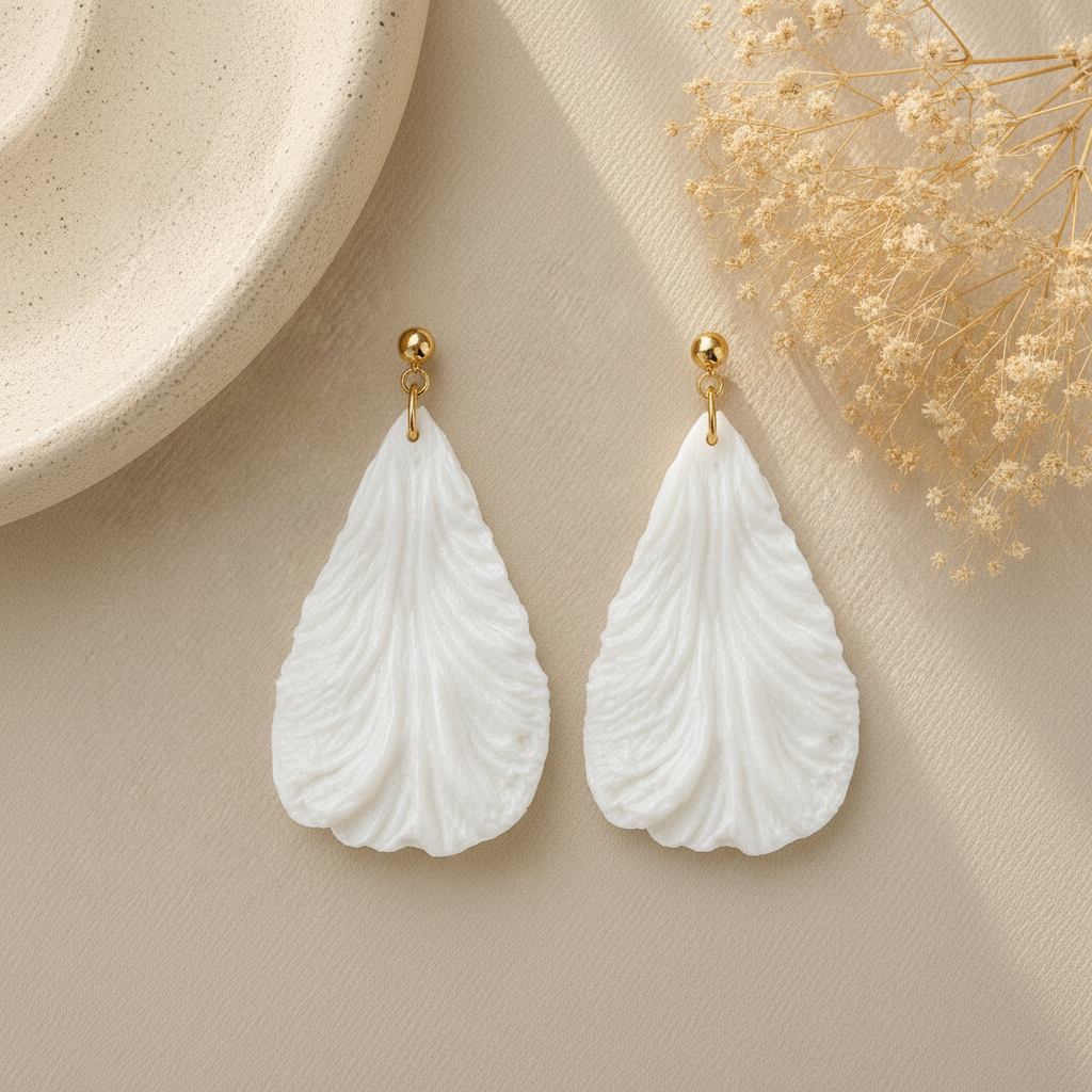 Flat lay earring pair