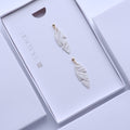 Pearl White Leaf Earrings