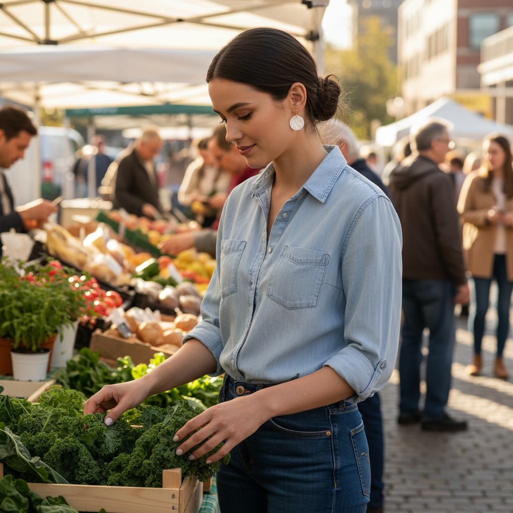 Minimalist earrings pearl white lightweight round
