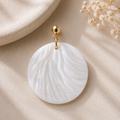 Pearl White Round Earrings