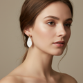 Minimalist Earrings Pearl White Lightweight Teardrop