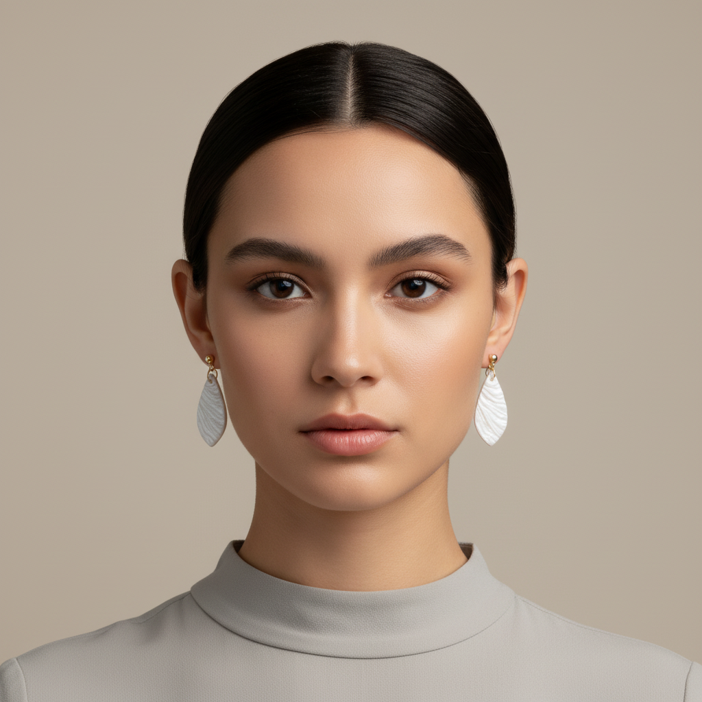 Minimalist Earrings Pearl White Lightweight Teardrop