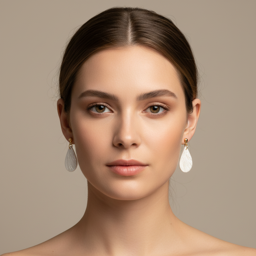 Minimalist Earrings Pearl White Lightweight Teardrop