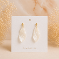 Pearl White Pointed Teardrop Drop Earrings