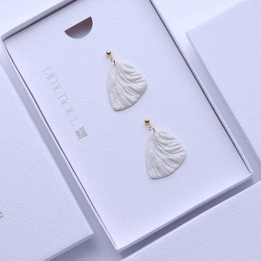 Pearl White Butterfly Wing Earrings