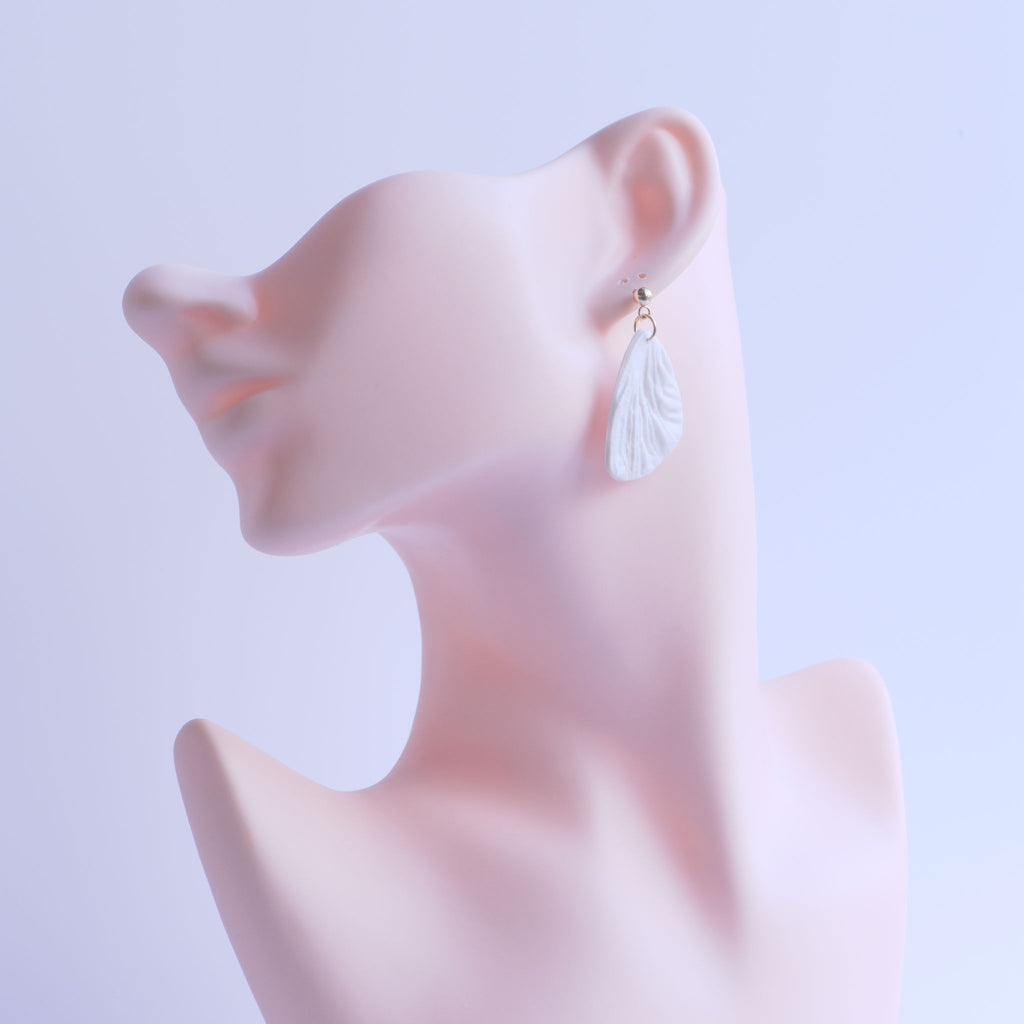 Pearl White Butterfly Wing Earrings