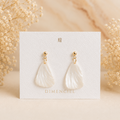 Pearl White Triangle Petal Earrings