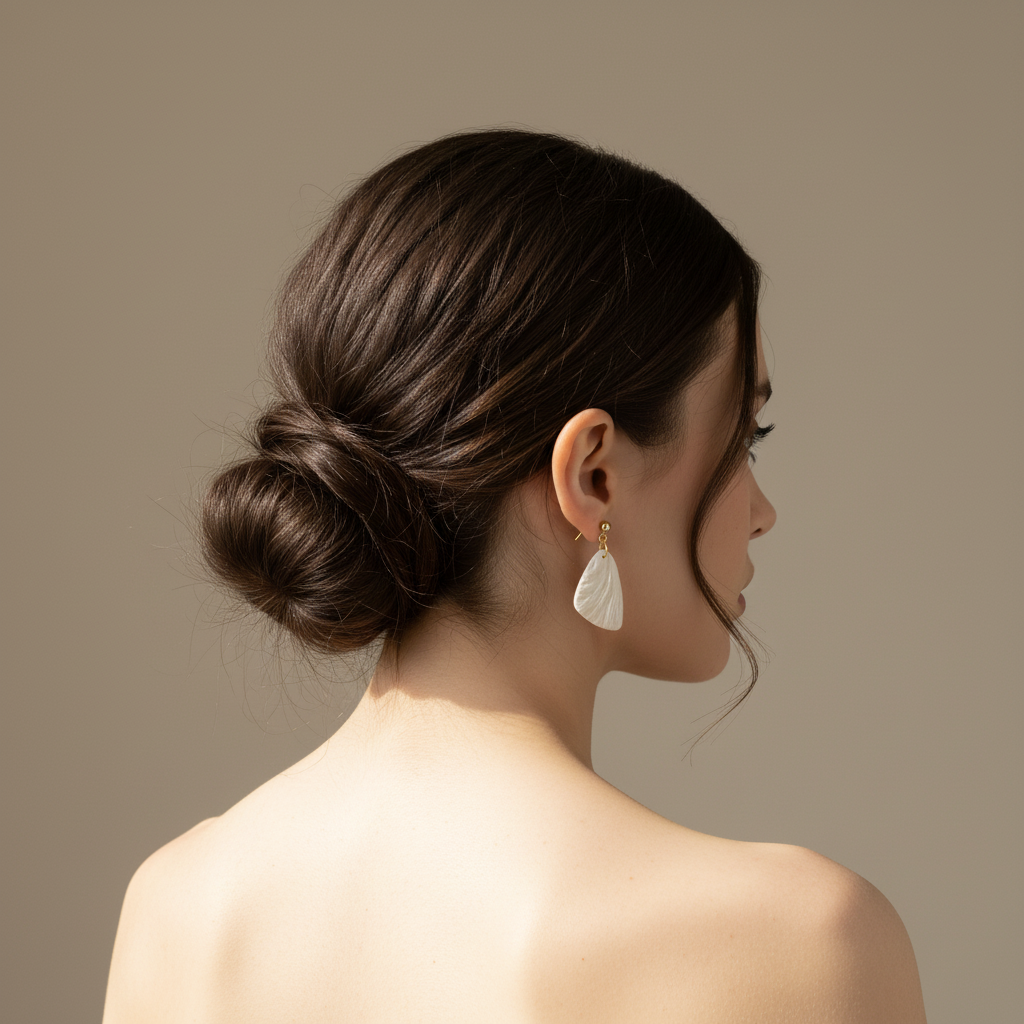 Minimalist Earrings Pearl White Lightweight Triangle