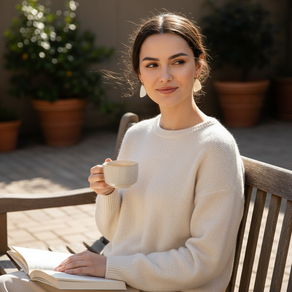 Minimalist earrings pearl white lightweight triangle