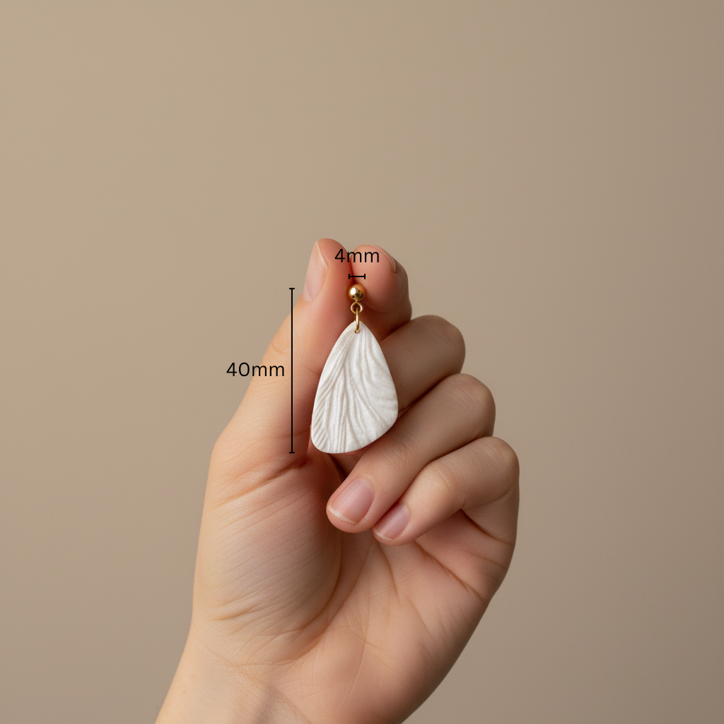Minimalist Earrings Pearl White Lightweight Triangle