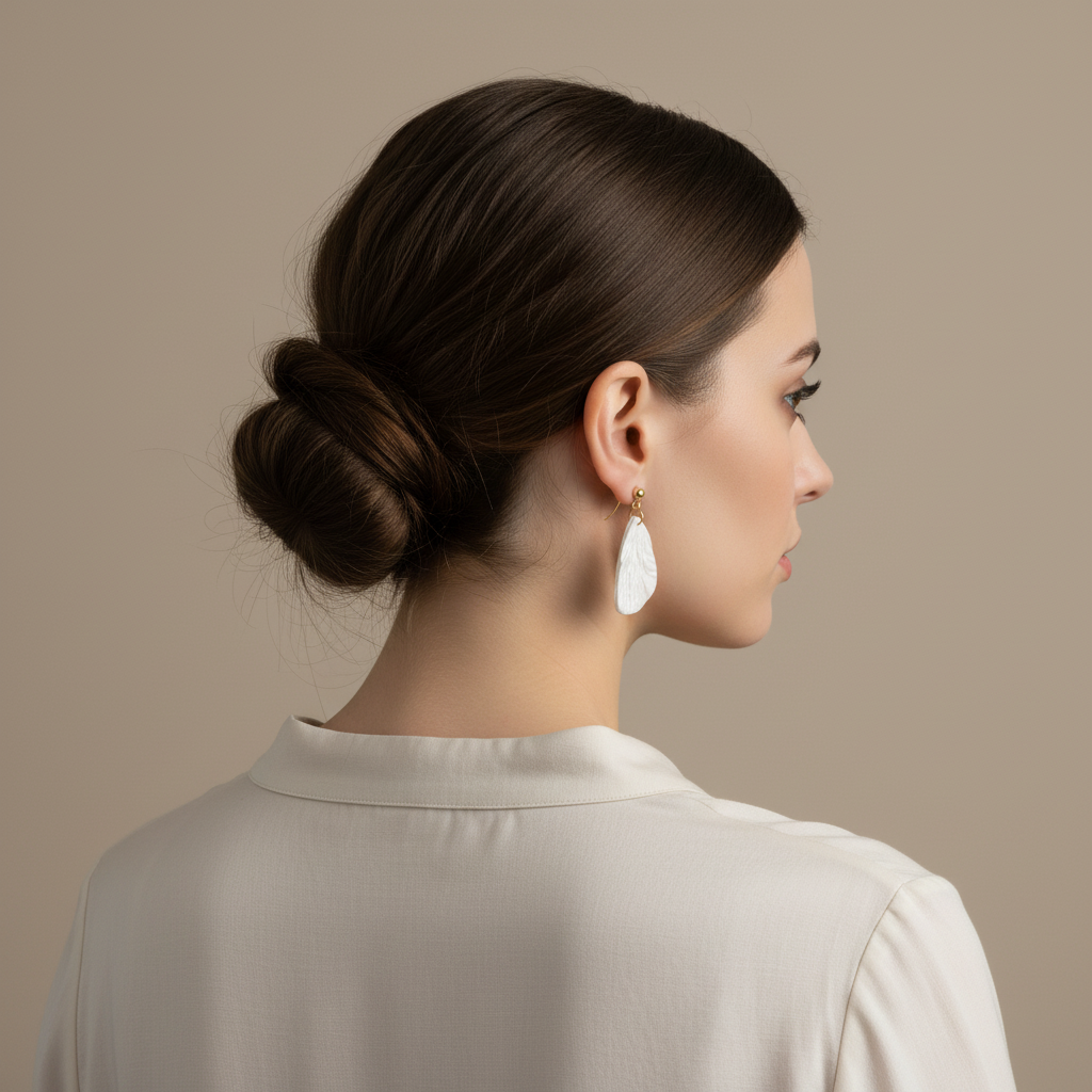 Minimalist Earrings Pearl White Lightweight Triangle