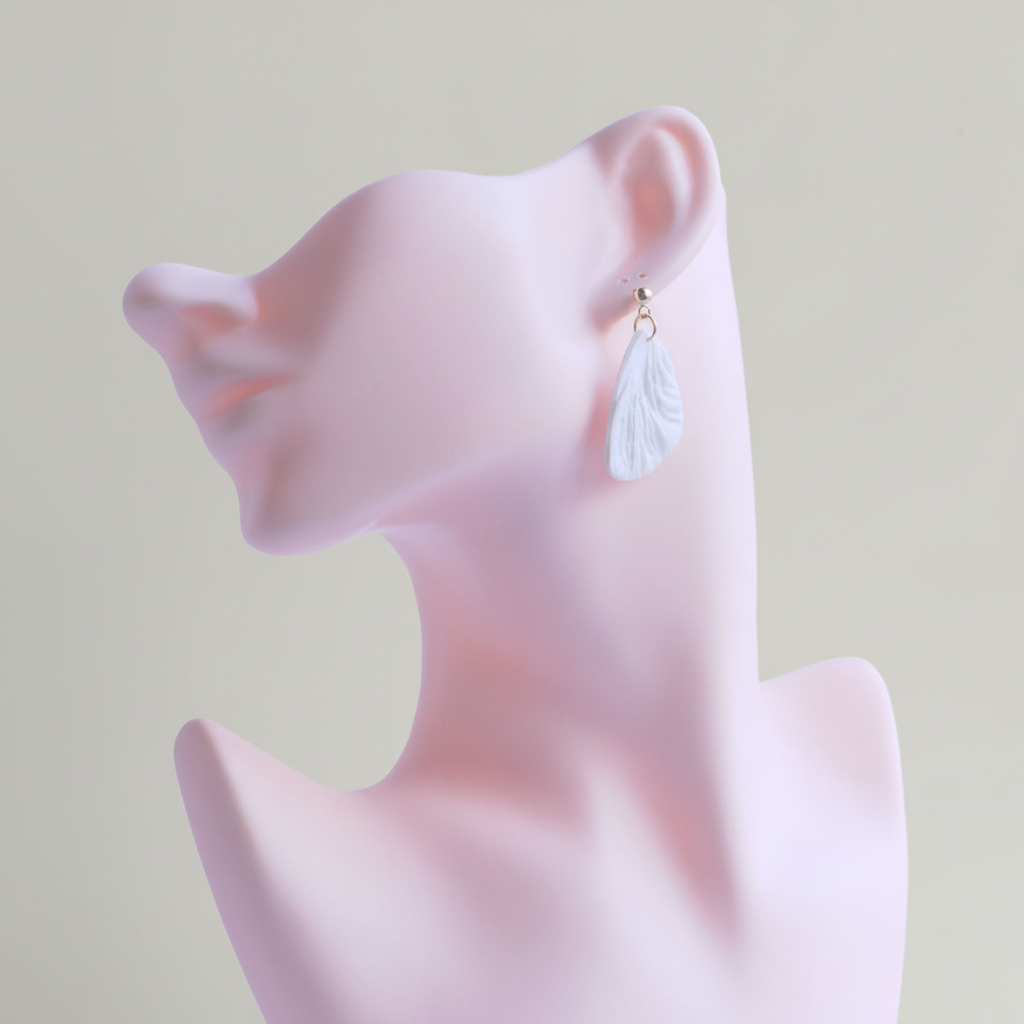 Minimalist Earrings Pearl White Lightweight Triangle