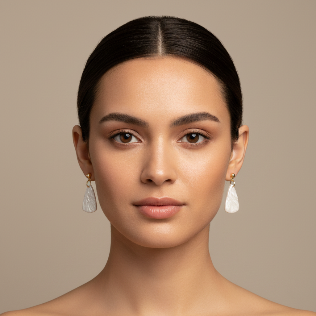 Minimalist Earrings Pearl White Lightweight Triangle