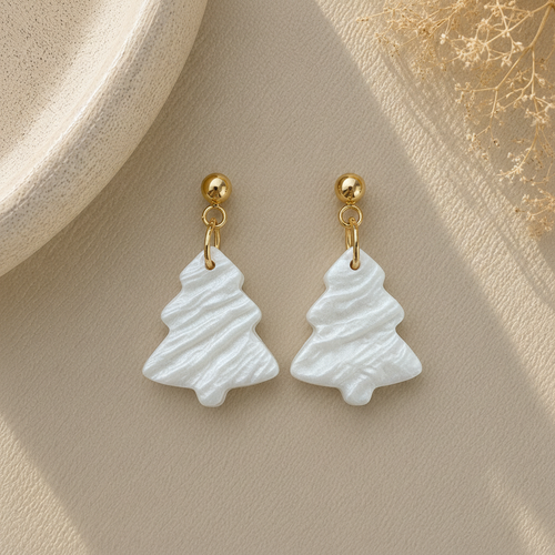 Pearl Christmas Tree Earring Pair