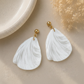 Pearl White Petal Earring Pair