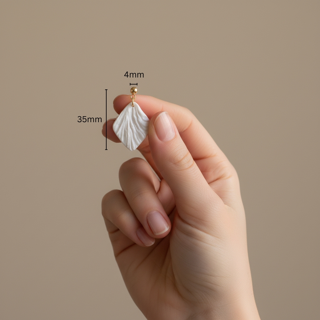 Pearl white square earrings