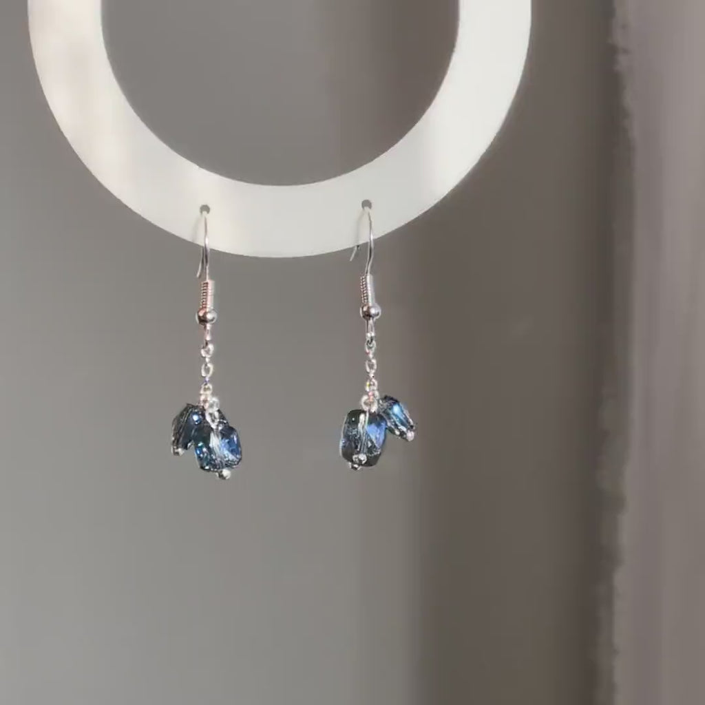 The Ocean Drop | Blue Faceted Bead Drop Earrings