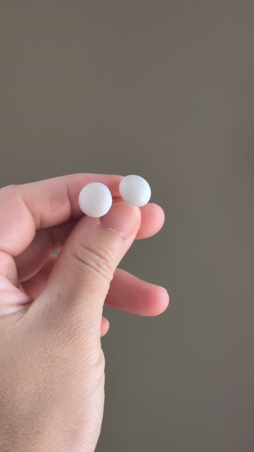 The Micro Dome in Ivory Pearl | Half Sphere Ear Stud