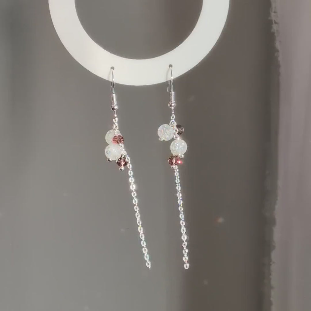The Crystal Dangle | White Cracked Crystal Dangle Earrings