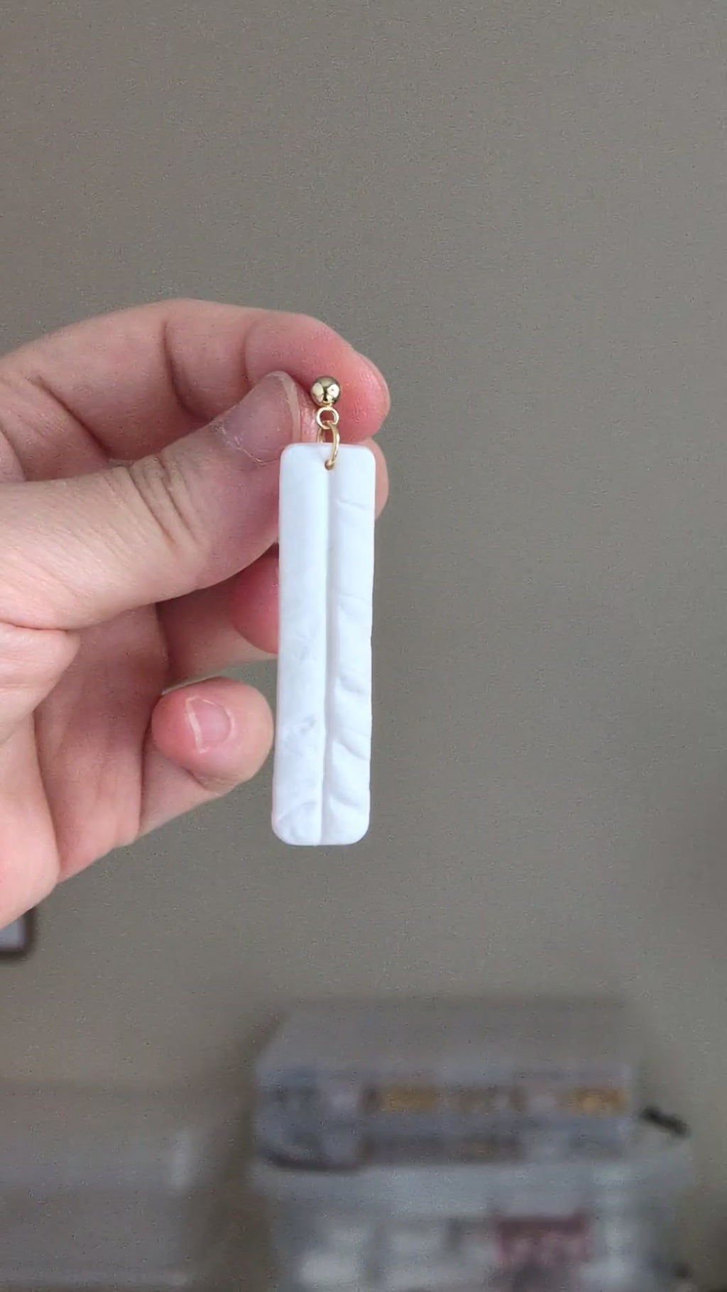 The Palazzo Column Drop in Ivory Pearl | White Long Rectangle Drop Earrings