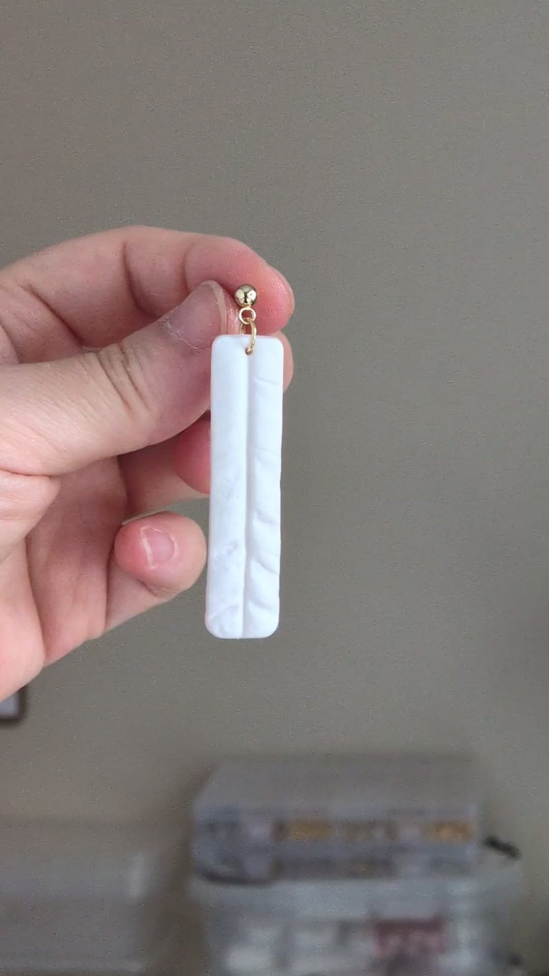 The Palazzo Column Drop in Ivory Pearl | White Long Rectangle Drop Earrings