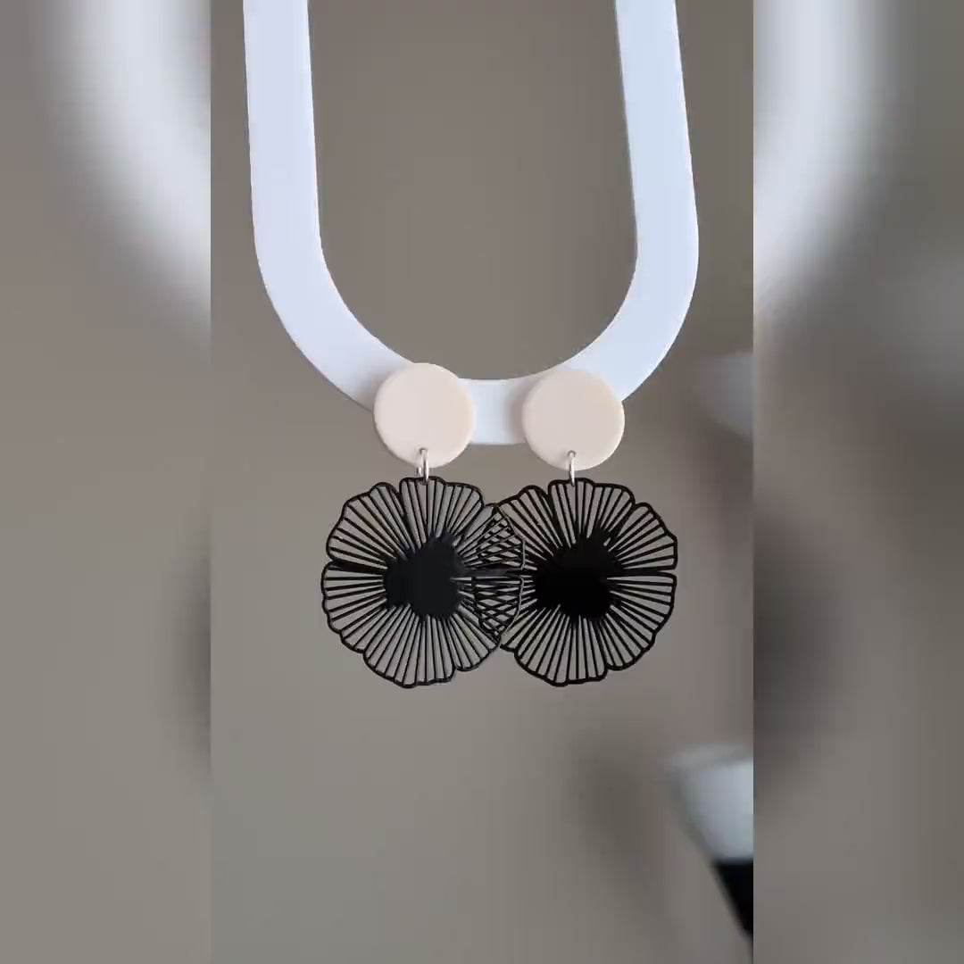 The Blossom Drop | Geometric Flower Drop Earrings