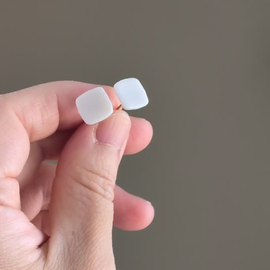 The Organic Cube Trio | Minimalist Square Ear Studs