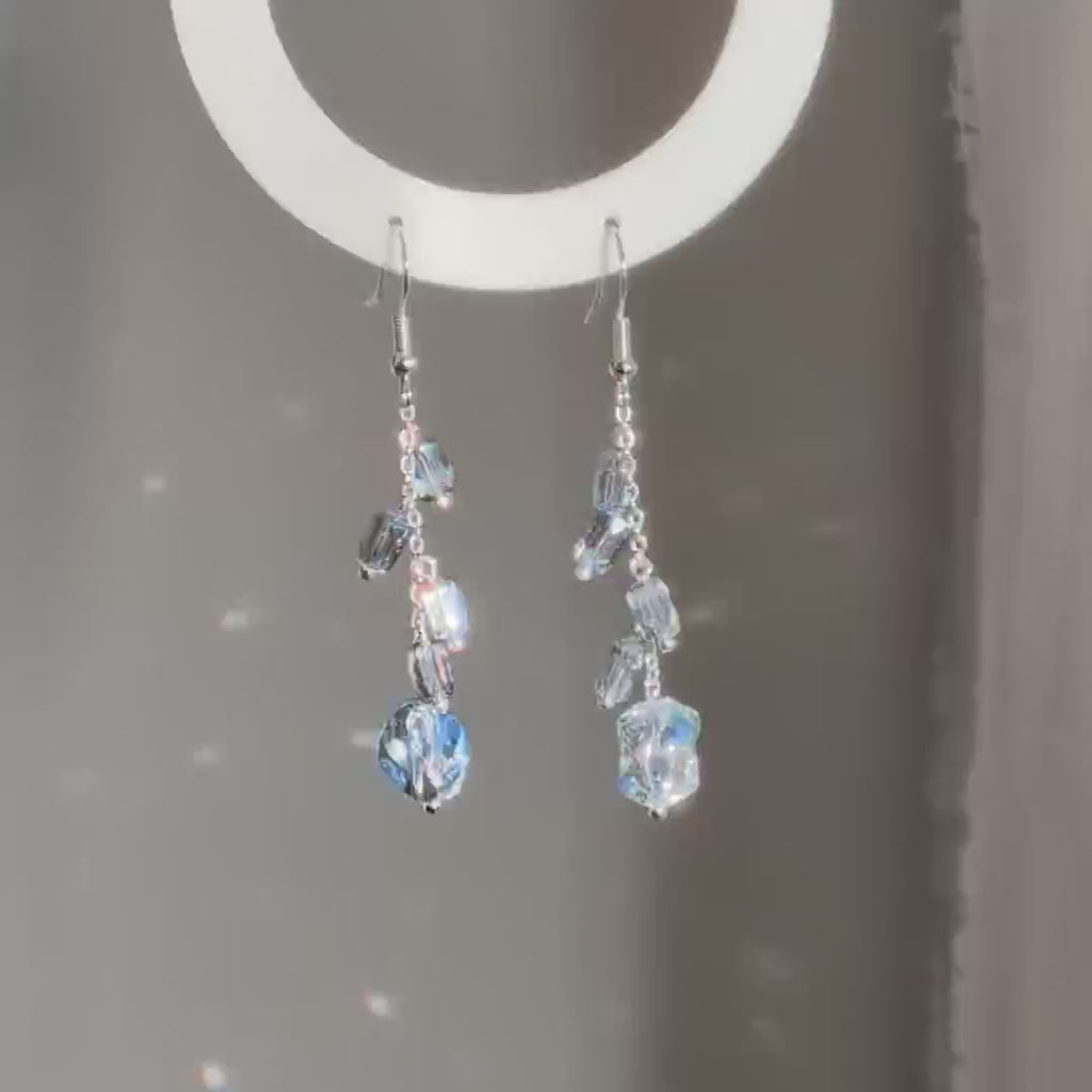 The Ice Dangle | Blue Transparent Dangle Earrings