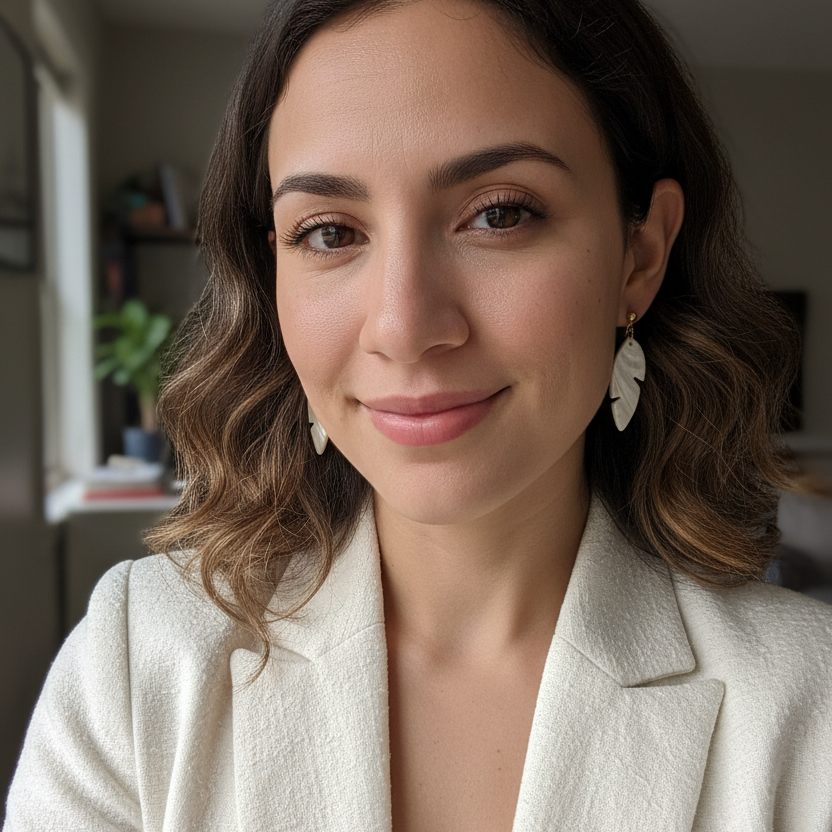 Selfie with Latin woman in blazer